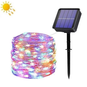 ریسه LED مفتولی باغچه ای RGB دارای پنل خورشیدی