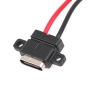 کانکتور USB Type-C مادگی روپنلی پیچ خور 180 درجه سیم دار