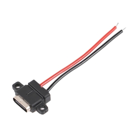 کانکتور USB Type-C مادگی روپنلی پیچ خور 180 درجه سیم دار