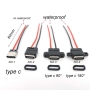 کانکتور USB Type-C مادگی روپنلی پیچ خور 90 درجه سیم دار