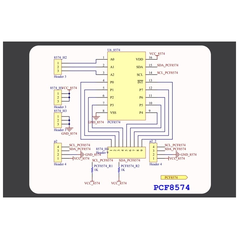 ماژول رابط I2C افزاینده پایه دیجیتال با تراشه PCF8574T