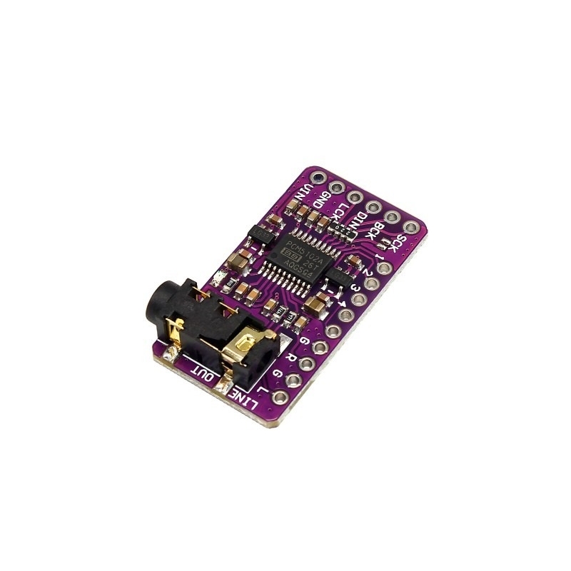 ماژول مبدل دیجیتال به آنالوگ استریو PCM5102 با ارتباط I2S