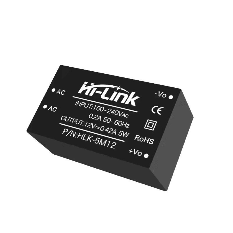 مبدل کاهنده روبردی ایزوله 220AC to 12VDC 420mA مدل HLK-5M12 مارک Hi-Link