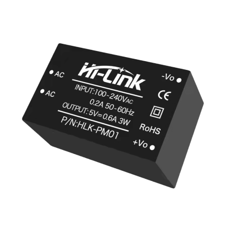 مبدل کاهنده روبردی ایزوله 220AC to 5VDC 600mA مدل HLK-PM01 مارک Hi-Link