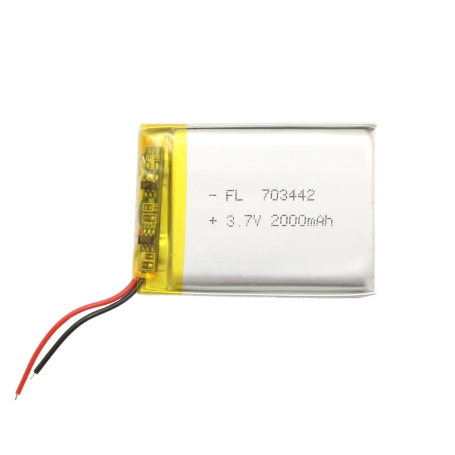 باتری لیتیوم پلیمر 3.7v ظرفیت 2000mAh کد 703442