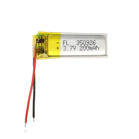 باتری لیتیوم پلیمر 3.7v ظرفیت 200mAh کد 350926