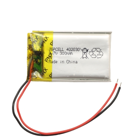 باتری لیتیوم پلیمر 3.7v ظرفیت 300mAh کد 402030