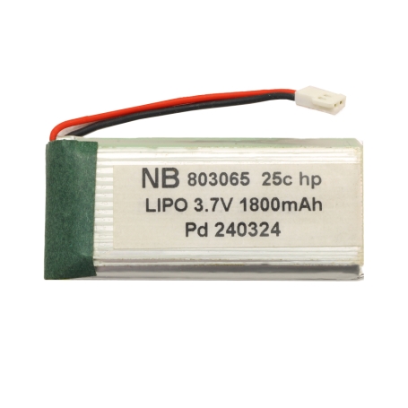 باتری لیتیوم پلیمر 3.7v ظرفیت 1800mAh تک سل 25c مارک NB کد 803065