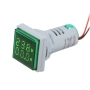 ولتمتر و آمپرمتر چراغ سیگنالی AC500V-100A سبز مربعی مدل AD16-22