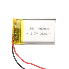 باتری لیتیوم پلیمر 3.7v ظرفیت 350mAh کد 402030