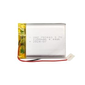 باتری لیتیوم پلیمر 3.7v ظرفیت 1200mAh کد 703443