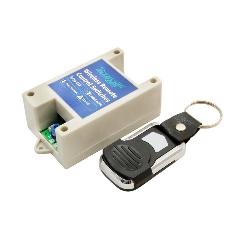 ریموت کنترلر دو کاناله صنعتی کدلرن 433MHz قاب‌دار ایرانیک با ریموت RF و تغذیه 12V DC