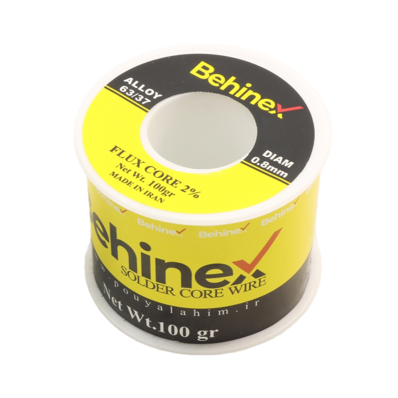 سیم لحیم 0.8mm 100gr مارک آلیاژ 63/37 بهینکس Behinex