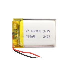 باتری لیتیوم پلیمر 3.7v ظرفیت 180mAh کد 402030