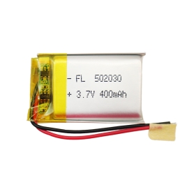 باتری لیتیوم پلیمر 3.7v ظرفیت 400mAh کد 502030