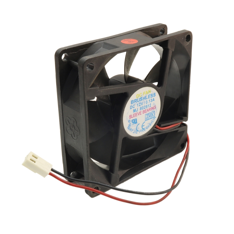 فن 12V دو سیمه سایز 8x8 ضخامت 2.5cm مارک MAYJIE مدل MJ802512