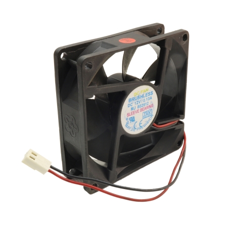 فن 12V دو سیمه سایز 8x8 ضخامت 2.5cm مارک MAYJIE مدل MJ802512