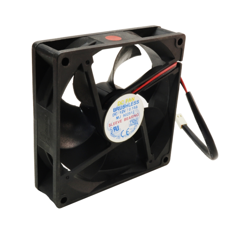 فن 12V دو سیمه سایز 9.2x9.2 ضخامت 2.5cm مارک MAYJIE مدل MJ902512