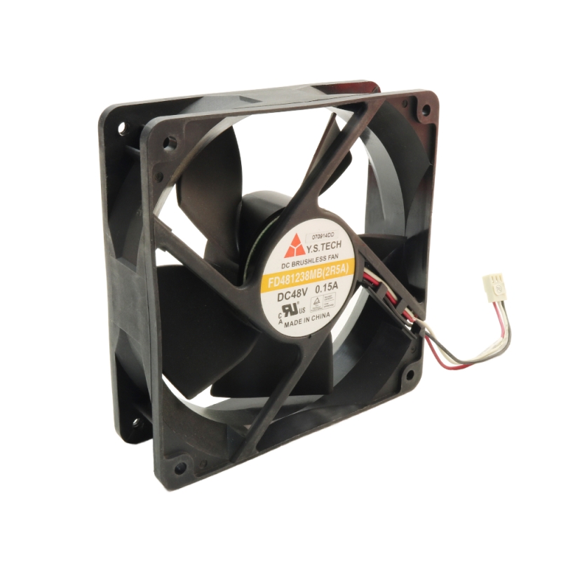 فن 48V سه سیمه سایز 12x12 ضخامت 3.8cm مارک Y.S.TECH مدل FD481238MB