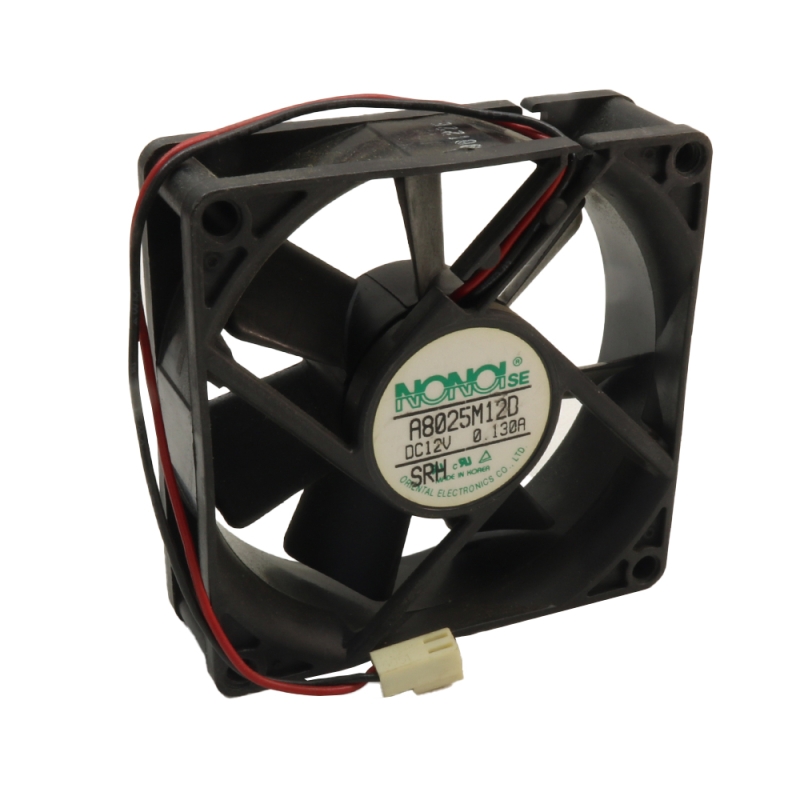 فن 12V دو سیمه سایز 8x8 ضخامت 2.5cm مارک NONOI مدل A8025M12D