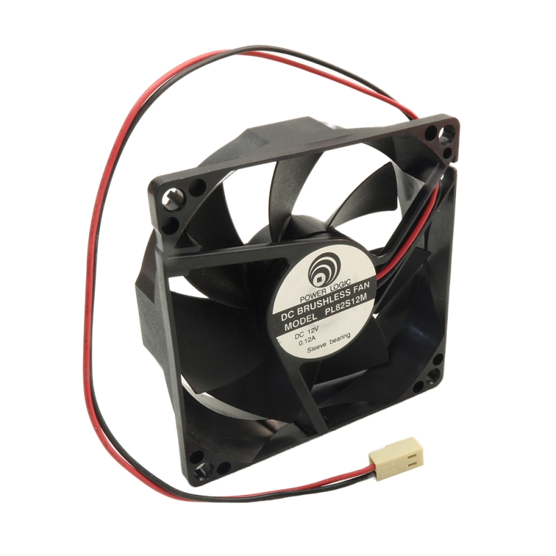 فن 12V دو سیمه سایز 8x8 ضخامت 2cm مارک POWER LOGIC مدل PL82S12M
