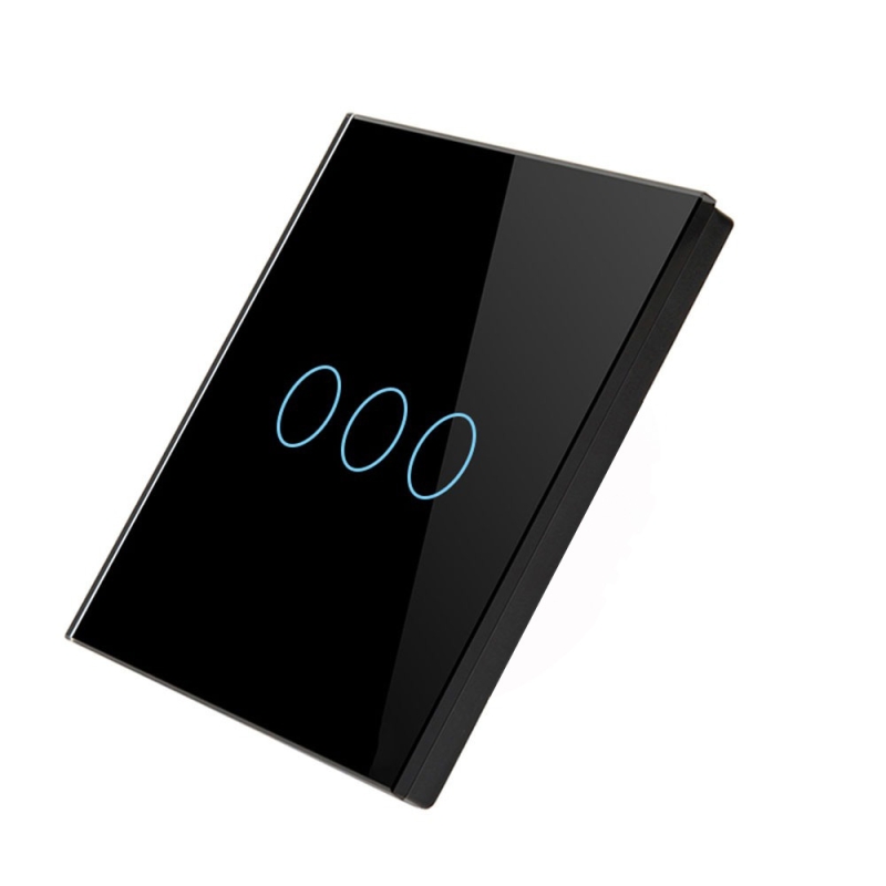 کلید سه پل لمسی ریموتی RF433 مشکی