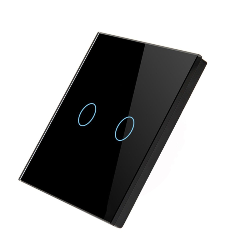 کلید دو پل لمسی ریموتی RF433 مشکی