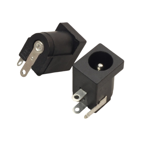 جک آداپتوری مادگی مشکی استاندارد DC-005 قطر پین 2.35mm
