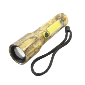 چراغ قوه پلیسی زوم دار مدل M50 با چراغ بغل COB دو رنگ