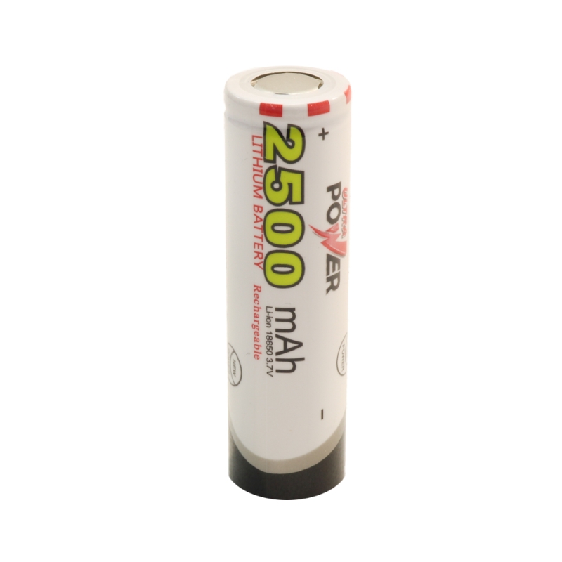باتری لیتیوم یون 3.7v سایز 18650 سرتخت 2500mAh مارک ULTRA POWER