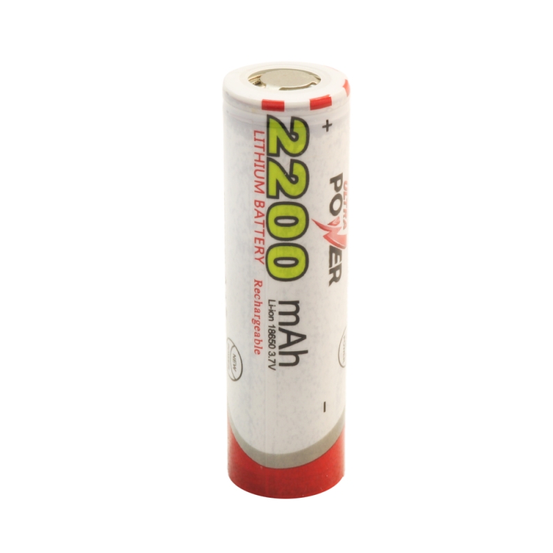 باتری لیتیوم یون 3.7v سایز 18650سرتخت 2200mAh مارک ULTRA POWER