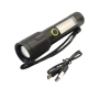 چراغ قوه پلیسی زوم دار مدل M50 با چراغ بغل دو رنگ