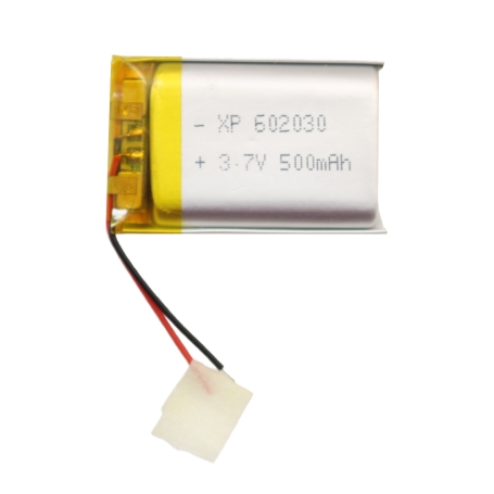 باتری لیتیوم پلیمر 3.7v ظرفیت 500mAh کد 602030