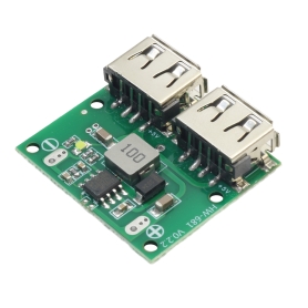ماژول رگولاتور DC به DC کاهنده دارای ورودی 6V تا 26V و دو خروجی 3A 5V USB ماژول رگولاتور DC به DC کاهنده دارای ورودی 6V تا 26V و دو خروجی 3A 5V USB