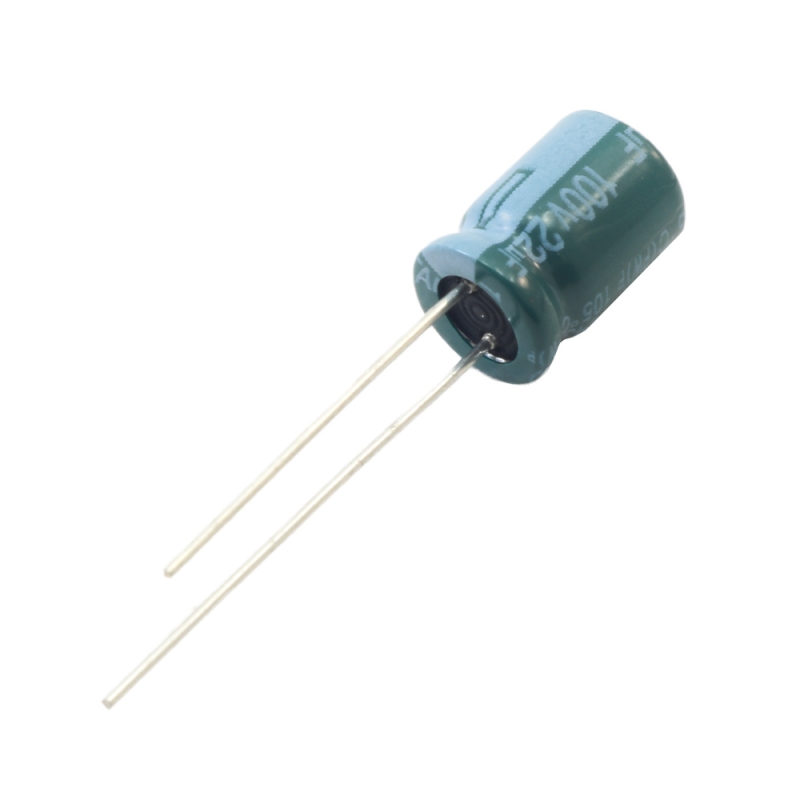 خازن الکترولیتی 22uF / 100V تایوانی مارک TAICON با طول عمر بالا 