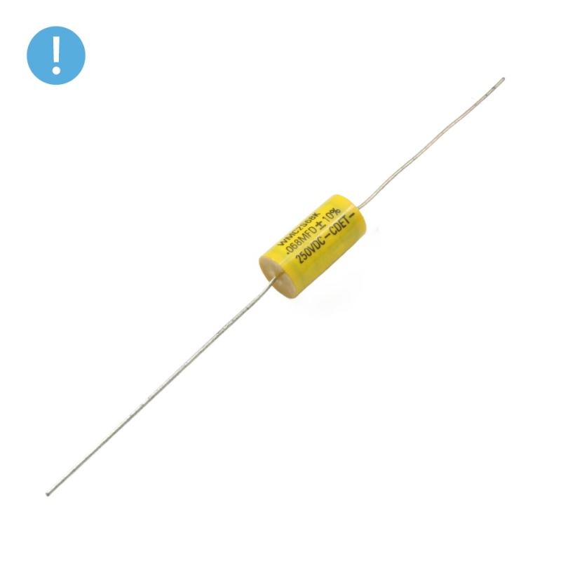خازن پروپیلن صوتی 68nF / 250V آکسیال (OXO)