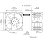فن دوبل 48V سایز 12x12 ضخامت 7.6cm تایوانی مدل GFB1248VHW مارک DELTA