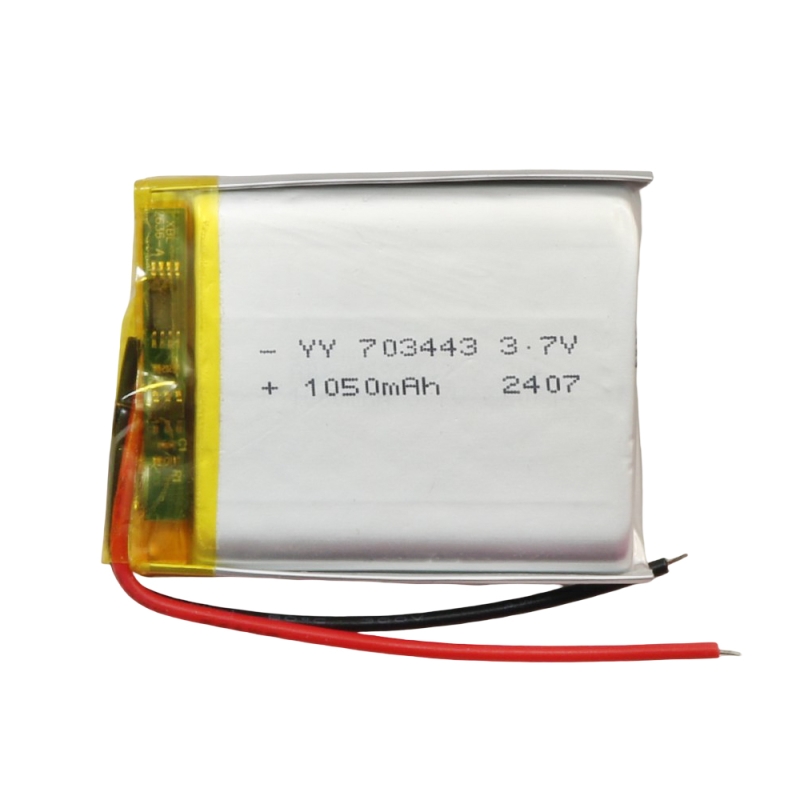 باتری لیتیوم پلیمر 3.7v ظرفیت 1050mAh کد 703443