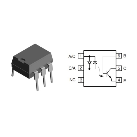 تراشه اپتوکوپلر H11AA1 پکیج DIP-6