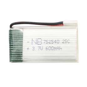 باتری لیتیوم پلیمر 3.7v ظرفیت 600mAh تک سل 25c مارک NB کد 752540