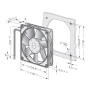 فن براشلس 12V سایز 12x12cm ضخامت 2.5cm مدل 4418F مارک PAPST