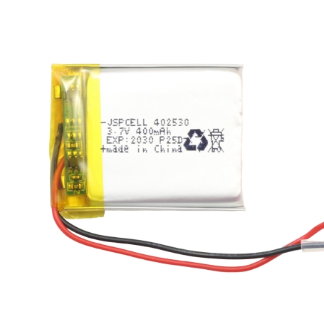 باتری لیتیوم پلیمر 3.7v ظرفیت 400mAh کد 402530