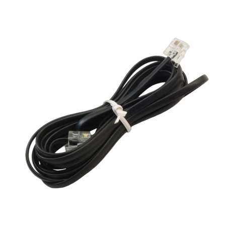 کابل تلفن 4 رشته سوکت دار مشکی 2.5متری