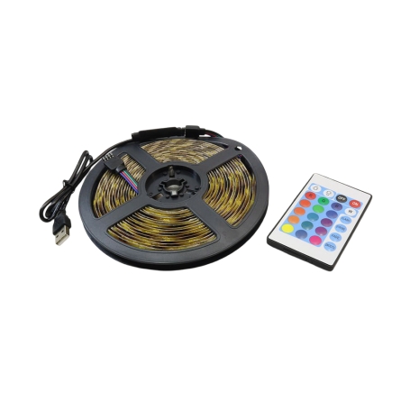 LED نواری RGB درشت 5050 60Pcs با کنترلر و ورودی USB ضد آب 