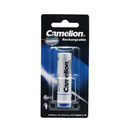 باتری لیتیوم یون 3.7v سایز 18650 سرتخت 2600mAh مارک Camelion