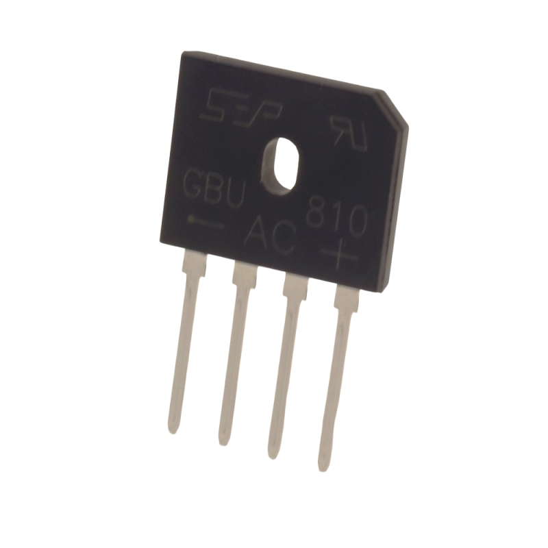 پل دیود 8A-1000V تخت شانه ای GBU810