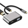 کابل مبدل Type-C به HDMI+VGA+USB 3.0+PD