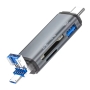 ریدر و هاب چندکاره USB با ورودی Type-C و Micro USB و USB