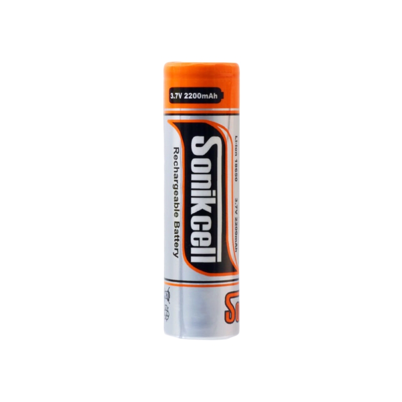 باتری لیتیوم یون 3.7v سایز 18650 2200mAh سرتخت مارک Sonikcell
