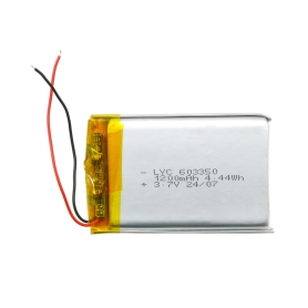 باتری لیتیوم پلیمر 3.7v ظرفیت 1200mAh کد 603350